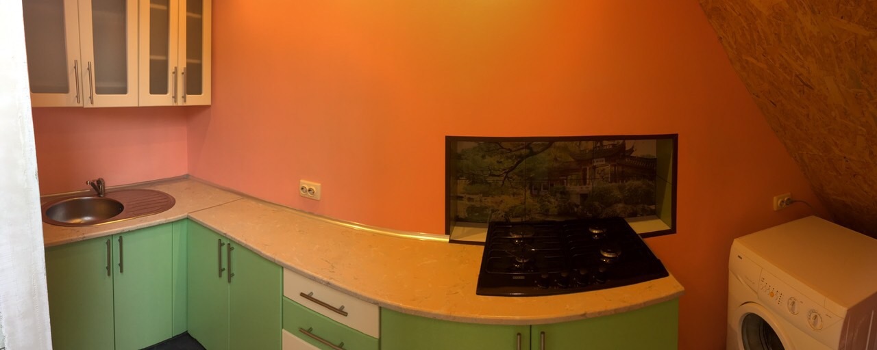 Кухня и терраса для номеров